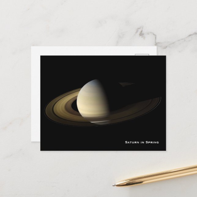 Saturn bei Spring Equinox, Cassini-Huygens Postkarte (Vorderseite/Rückseite Beispiel)