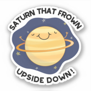 Saturn, der den Sonnenplaneten auf den Kopf gestel Aufkleber