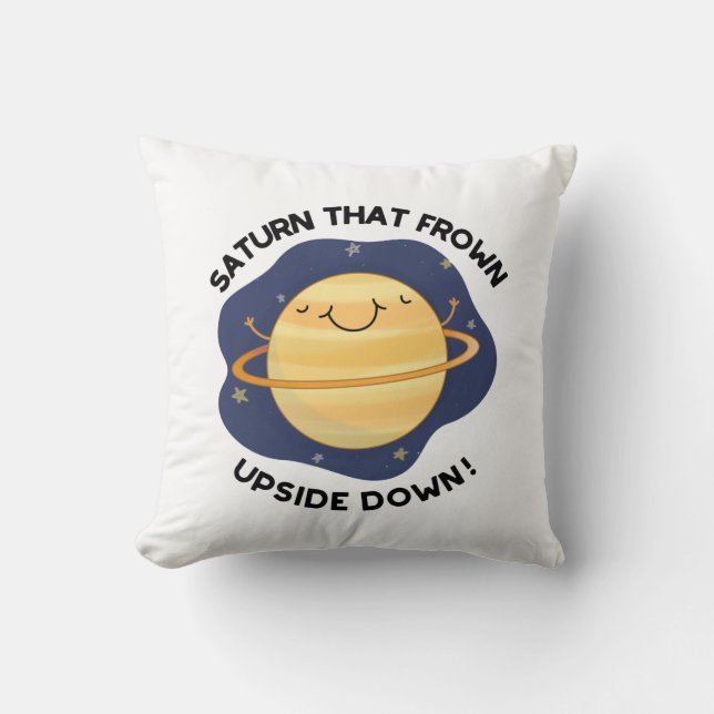 Saturn, der den Sonnenplaneten auf den Kopf gestel Kissen (Vorderseite)