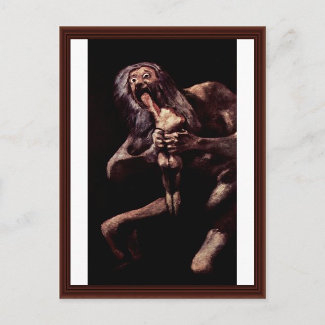 Saturn, der seinen Sohn aus den Pinturas Negras ve Postkarte (Vorderseite)