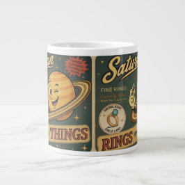 Saturn Feine Ringe Vintage Weltraum Humor Muster Jumbo-Tasse