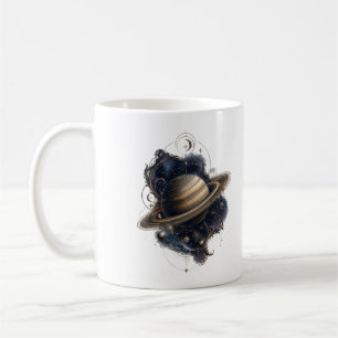 Saturn Goldene Ringe Himmelsplanet Tasse