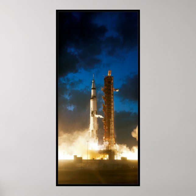 Saturn IV Raketenstart Poster (Vorne)
