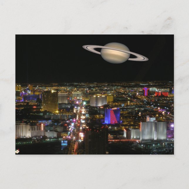 Saturn & Las Vegas Strip Postkarten (Vorderseite)