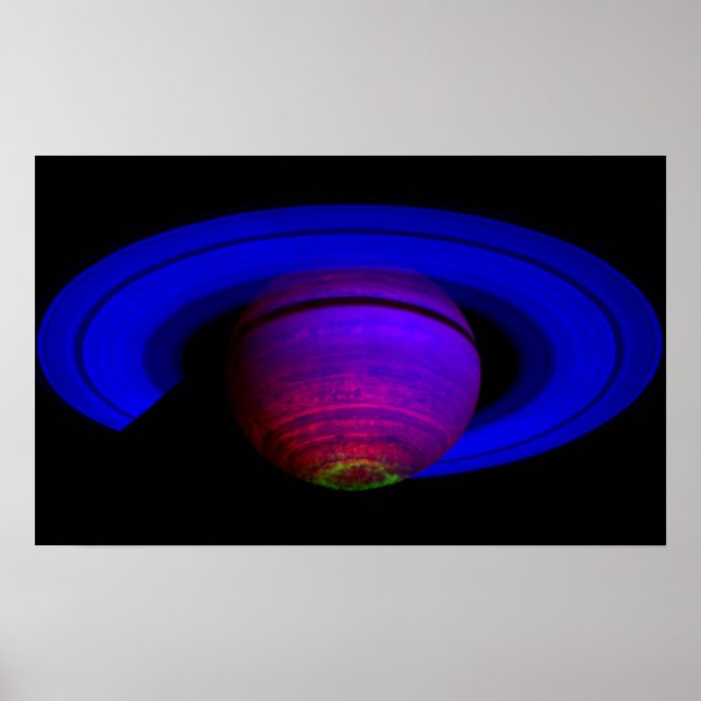 Saturn leuchtende Südlichter Poster (Vorne)