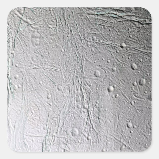 Saturn-Mond-Enceladus 4 Quadratischer Aufkleber (Vorderseite)