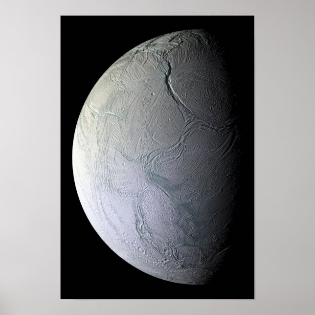 Saturn Mond Enceladus Poster (Vorne)