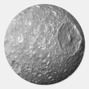 Saturn Moon Mimas Runder Aufkleber