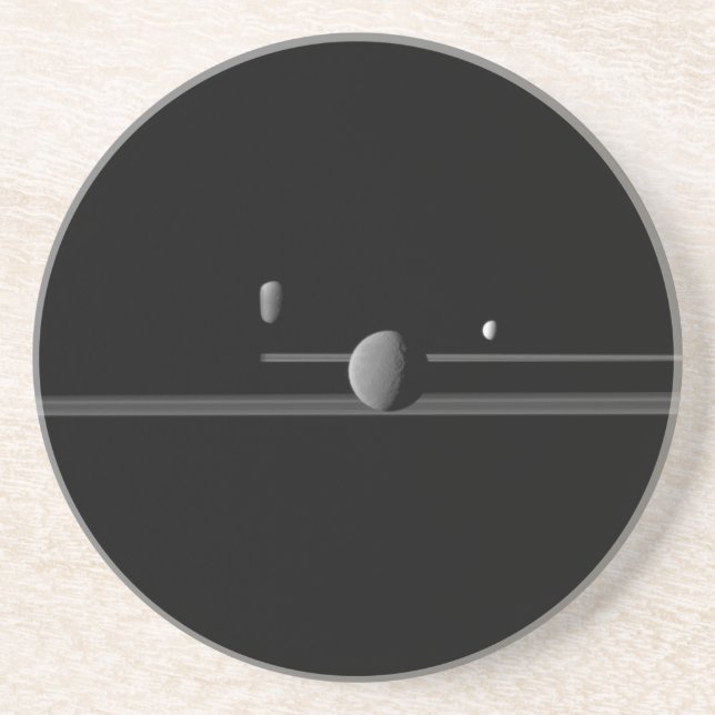 Saturn Moons Sandstone-Untersetzer Getränkeuntersetzer (Vorne)