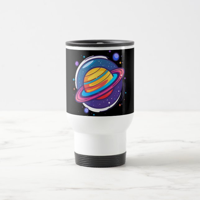 Saturn Planet Coffee Mug – Cosmic Design for Space (Centre)