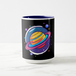 Saturn Planet Coffee Mug – Cosmic Design for Space Tasse