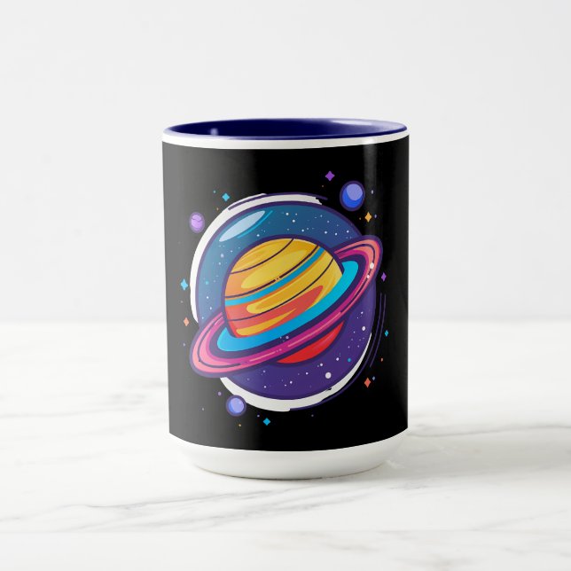 Saturn Planet Coffee Mug – Cosmic Design for Space Tasse (Zentrum)
