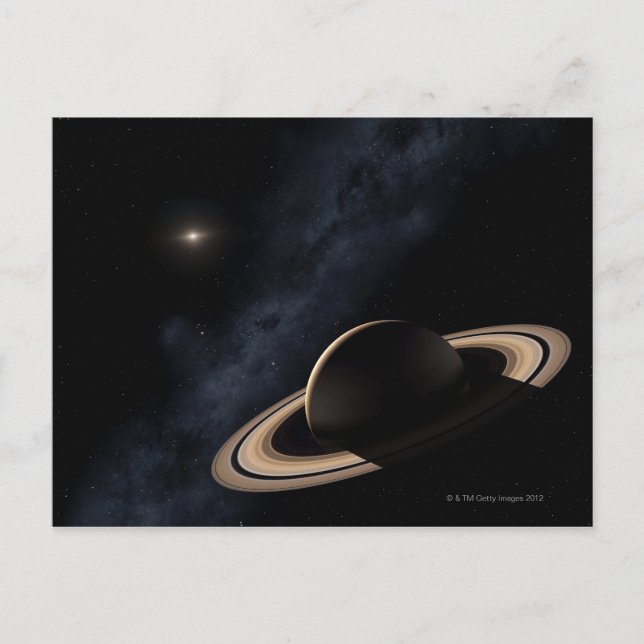 Saturn Planet im Sonnensystem, nah-up Postkarte (Vorderseite)