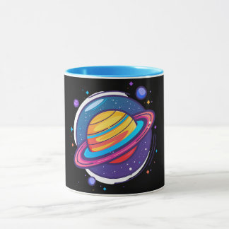 Saturn Planet Kaffee-Tasse – Kosmisches Design für Tasse