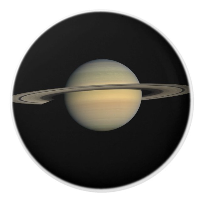 Saturn Planet Solar System mit Ringen Capricorn Keramikknauf (Vorderseite)