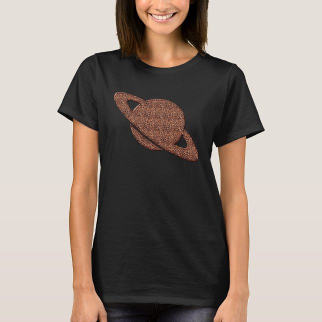 Saturn Planeten Coffee Beans T-Shirt (Vorderseite)