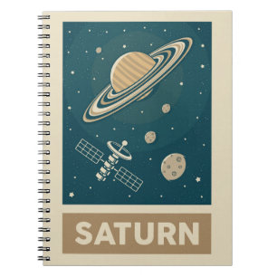 Saturn Retro Galaxie Satellit Notizblock