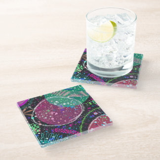 Saturn’s Rings: Maximalist Abstract Art Glasuntersetzer