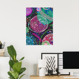 Saturn’s Rings: Maximalist Abstract Art  Poster
