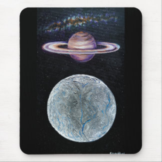 Saturn und Enceladus Mousepad