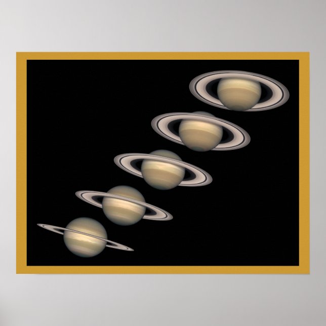 Saturn und Rings Poster (Vorne)