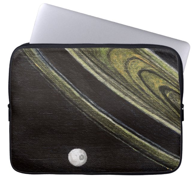 Saturn und Tethys neopren Laptop Ärmel Laptopschutzhülle (Vorderseite)