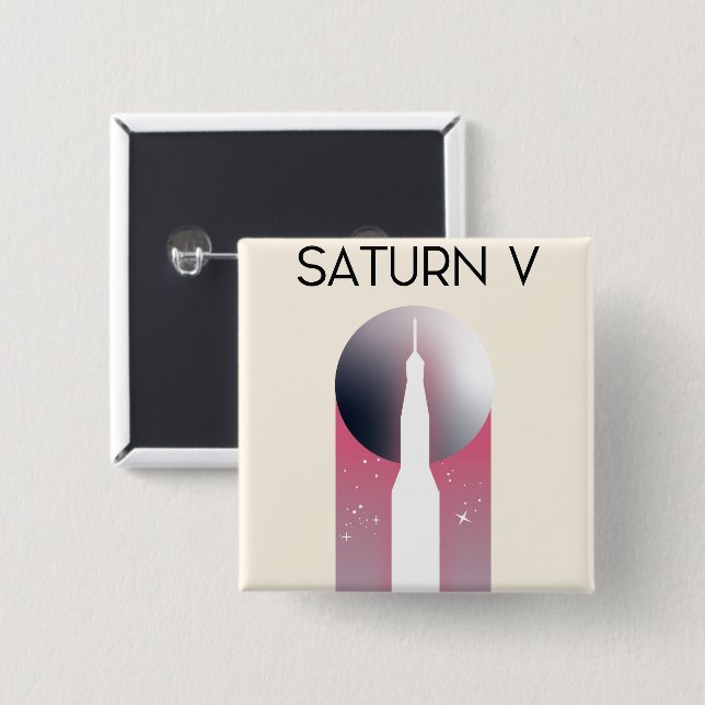 Saturn V Apollo Space Art Button (Vorne & Hinten)