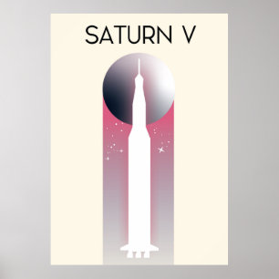 Saturn V Apollo Weltraumkunst Poster