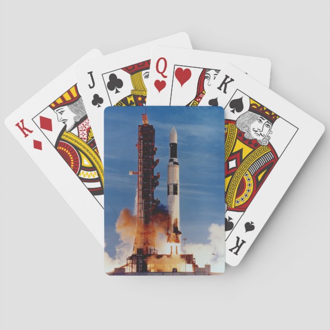 Saturn V Start der Skylab-Raumstation Spielkarten (Rückseite)