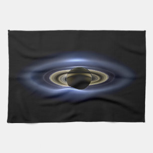 Saturn verdeckt die Sonne vom Cassini Orbiter aus  Geschirrtuch