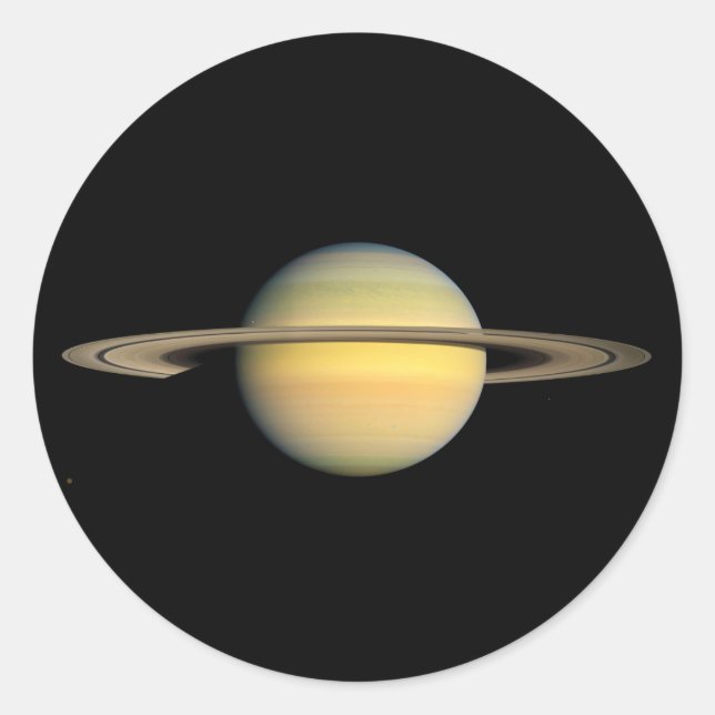 Saturn während Equinox Runder Aufkleber (Vorderseite)
