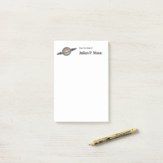 Saturn with Rings Outer Space Personalized Post-it Klebezettel