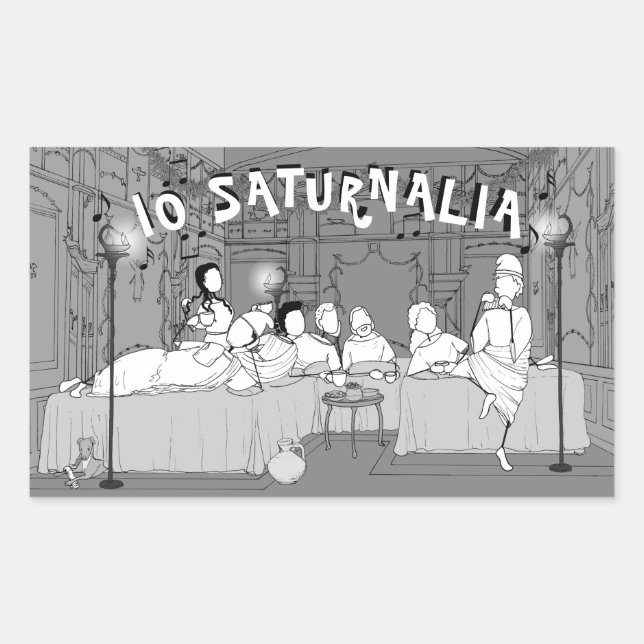 Saturnalia-Karte Rechteckiger Aufkleber (Vorderseite)