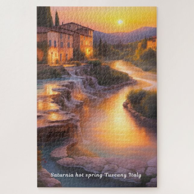 Saturnia Hot Springs Toskana Italien Malerei (Vertikal)