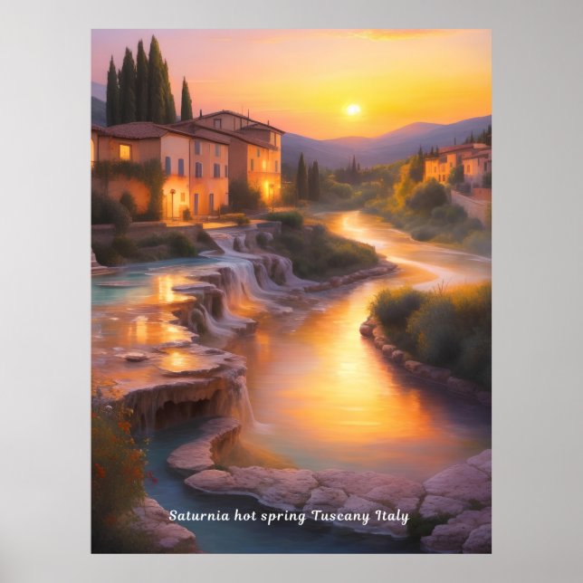 Saturnia Hot Springs Toskana Italien Malerei Poster (Vorne)