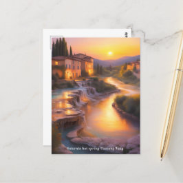 Saturnia Hot Springs Toskana Italien Malerei Postkarte