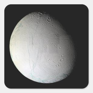 Saturns Mond Enceladus 3 Quadratischer Aufkleber