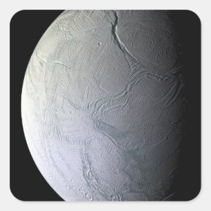 Saturns Mond Enceladus Quadratischer Aufkleber