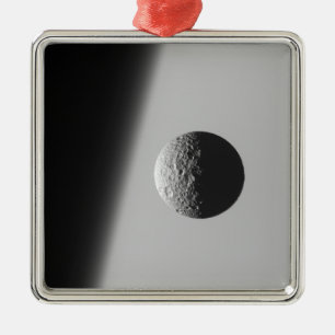Saturns Mond Mimas Silbernes Ornament