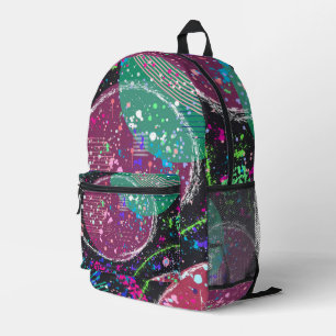 Saturns Ringe: Maximalistische abstrakte Kunst Bedruckter Rucksack
