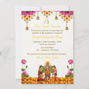 Satyanarayan Bhagwan Pooja Einladungskarte