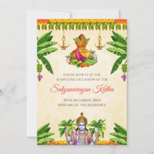 Satyanarayan Einladung indische Puja laden