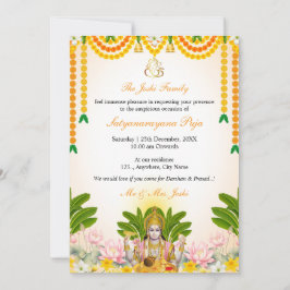 Satyanarayan Katha Invitation Card, Indian Puja Einladung