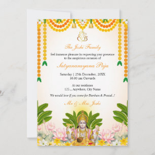 Satyanarayan Katha Invitation Card, Puja Indien