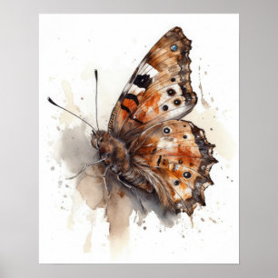 Satyr Butterfly Art Print Poster