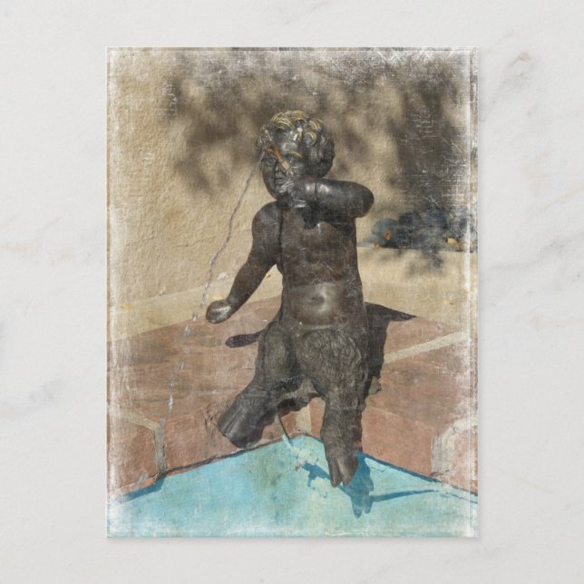 Satyr Fountain, Kansas City Plaza Postkarte (Vorderseite)