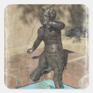 Satyr Fountain Quadratischer Aufkleber