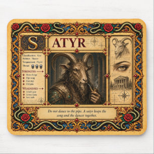 Satyr, mittelalterliche Bestiarien-Kunst Mousepad