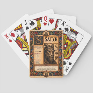 Satyr, mittelalterliche Bestiarien-Kunst Spielkarten