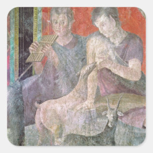 Satyr und Nymph Quadratischer Aufkleber